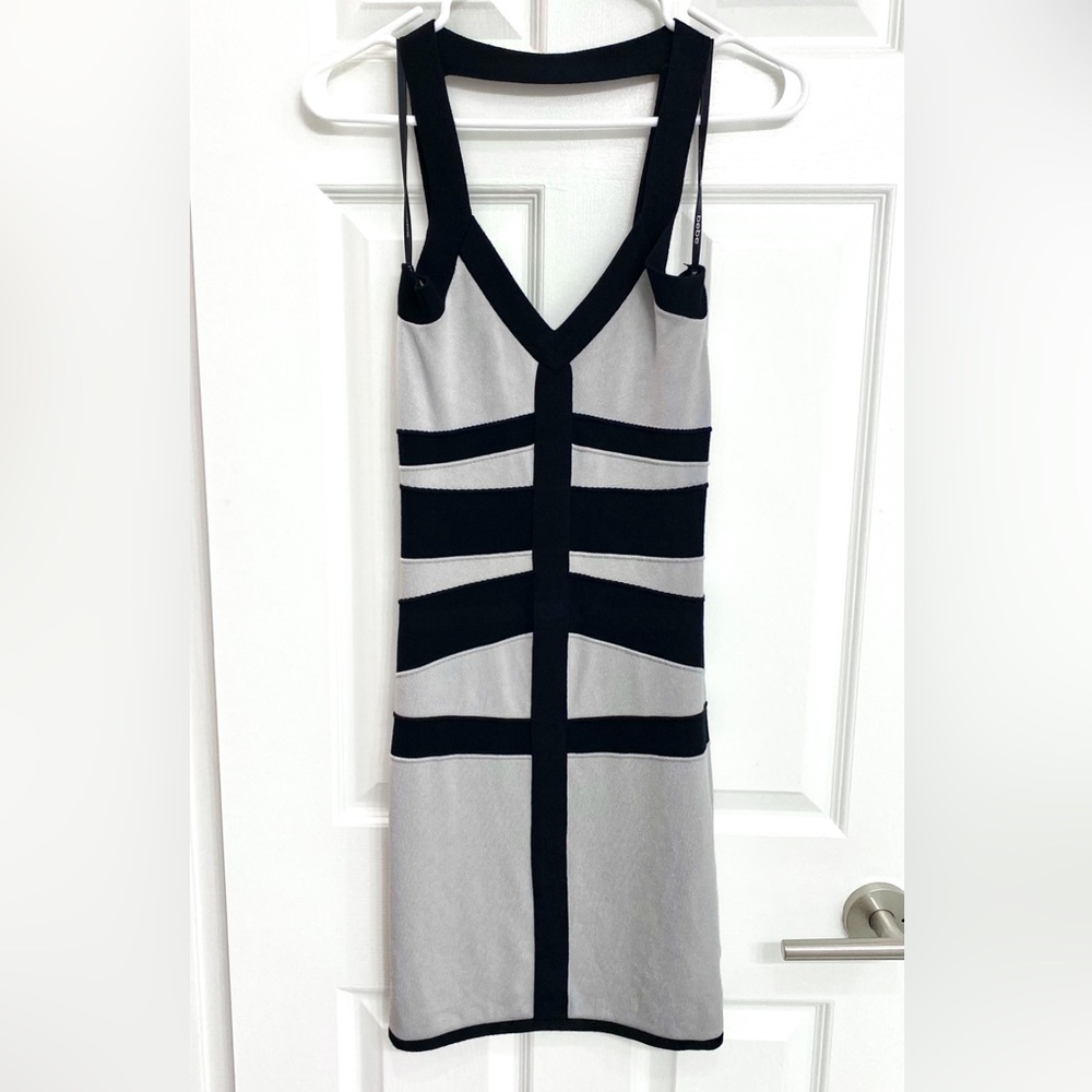 NWOT - Black and Gray Knit Bodycon Dress - Size M